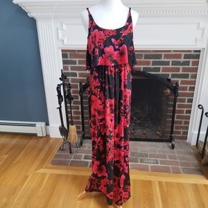 Red Floral Maxi Dress